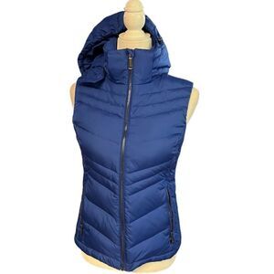 Michael mk blue puffer vest hooded size xs